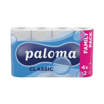 Paloma Kuechenrolle MULTI FUN 2-lagig, weiss, 4 Rollen a 50 Blatt 22 x 22,2 cm, 100 prozent Zellstoff